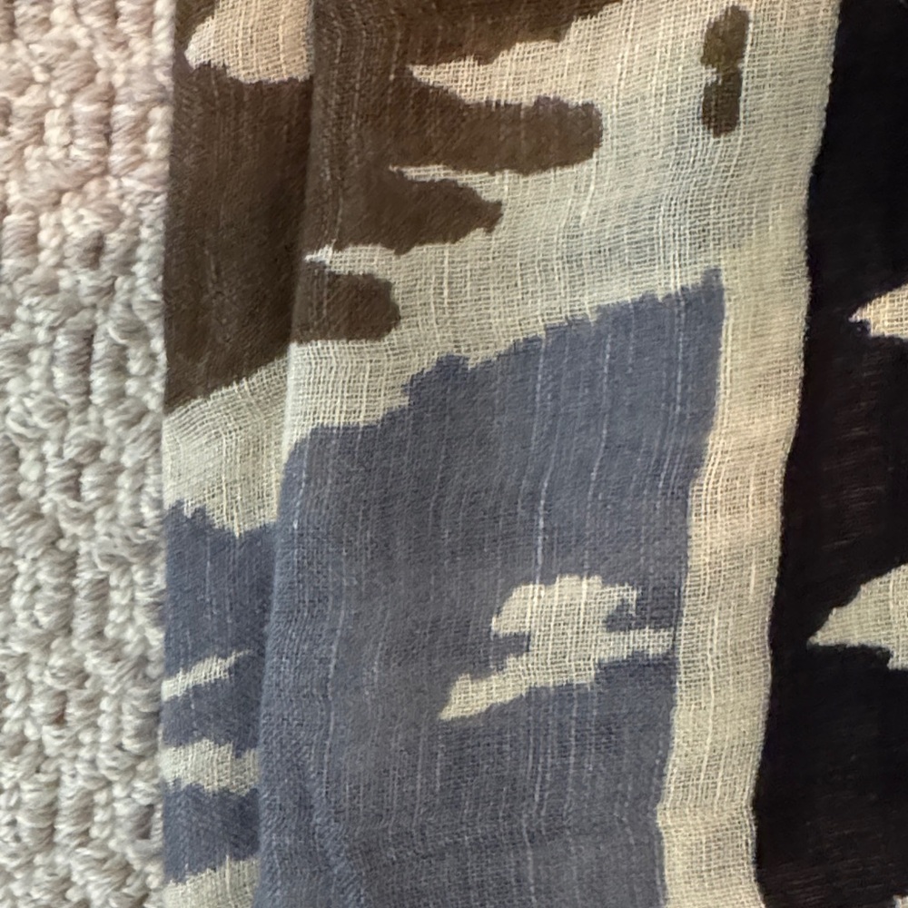 Theodora & Callum Brown and Gray Patterned Scarf - Picture 5 of 5